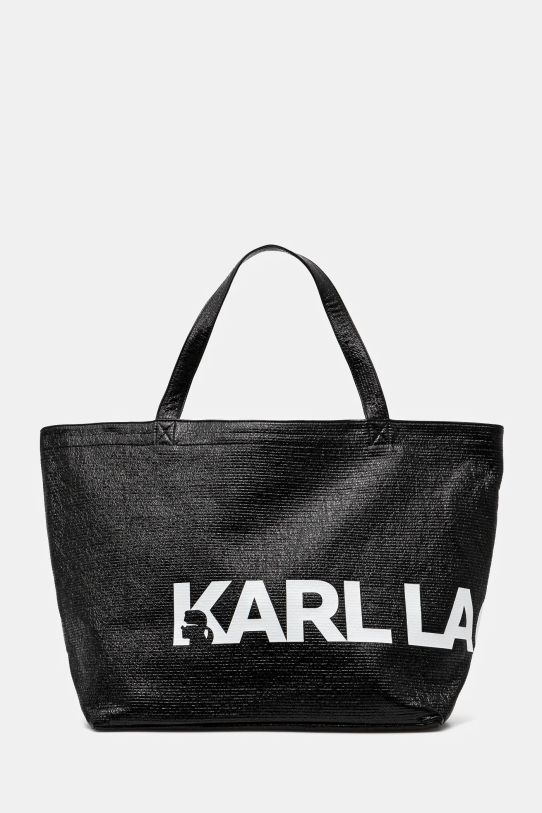 Pamučna torba Karl Lagerfeld odgovara formatu A4 crna A1W50064