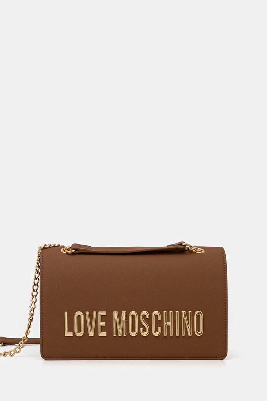 Torba Love Moschino imitacija zrnate kože smeđa JC4192PP1
