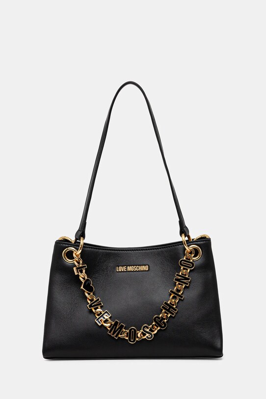 Love Moschino borsa a mano in pelle pelle fiore nero JC4073PP1
