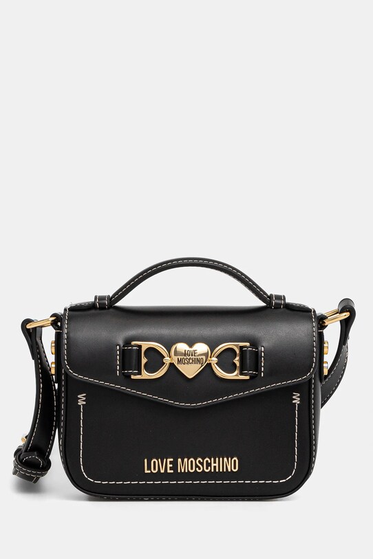 Шкіряна сумочка Love Moschino аплікація чорний JC4063PP1
