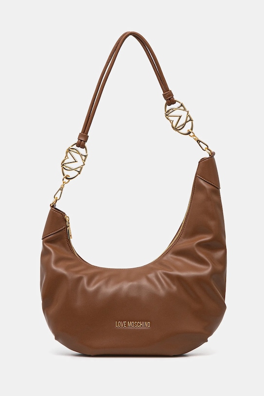 Love Moschino torebka nie mieści A4 brązowy JC4053PP1