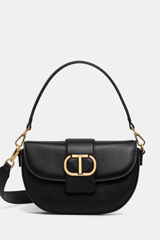 Twinset poseta de piele uni negru 251TB7110