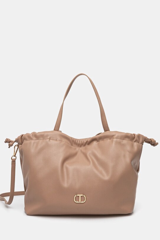 Torba Twinset bez uzorka smeđa 251TD8031