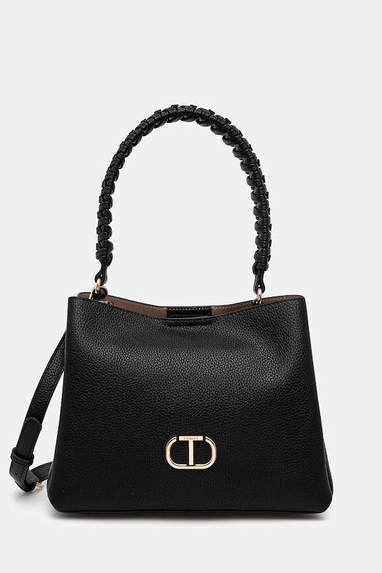 Torba Twinset bez uzorka crna 251TD8063