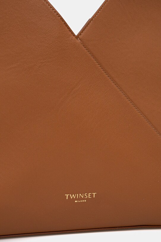 Twinset torebka skórzana brązowy 251TD8330