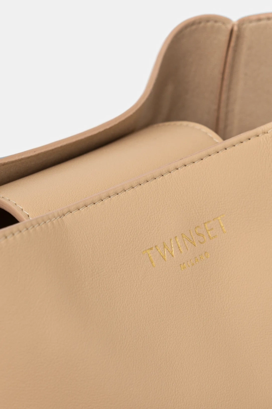Doplnky Kožená kabelka Twinset 251TD8332 béžová