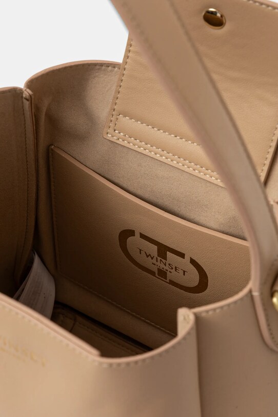 Kožená kabelka Twinset béžová 251TD8332