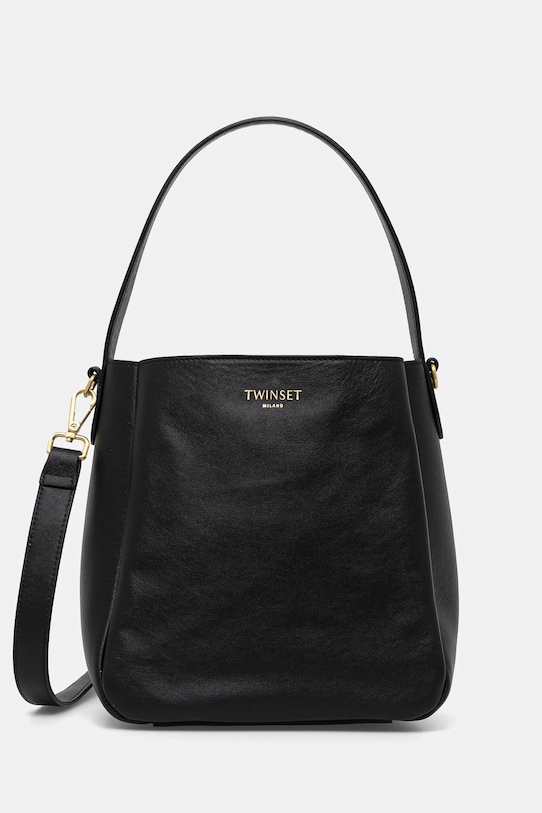 Twinset torebka skórzana skóra licowa czarny 251TD8332