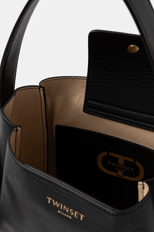 Twinset torebka skórzana czarny 251TD8332