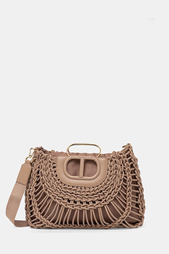 Torba Twinset bez uzorka smeđa 251TD8190