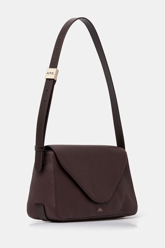 Kožená kabelka A.P.C. sac daria flap PXBCD.F61901 burgundské SS25