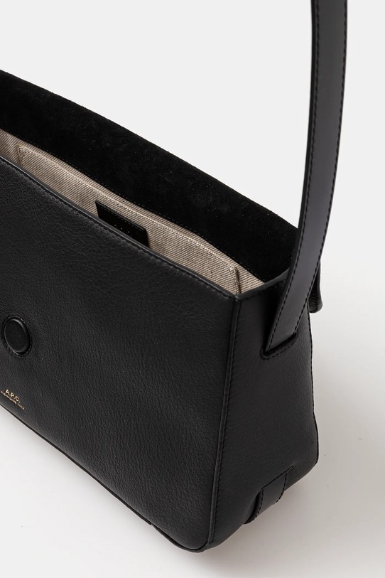 Kožená kabelka A.P.C. sac daria flap PXBCD.F61901 černá