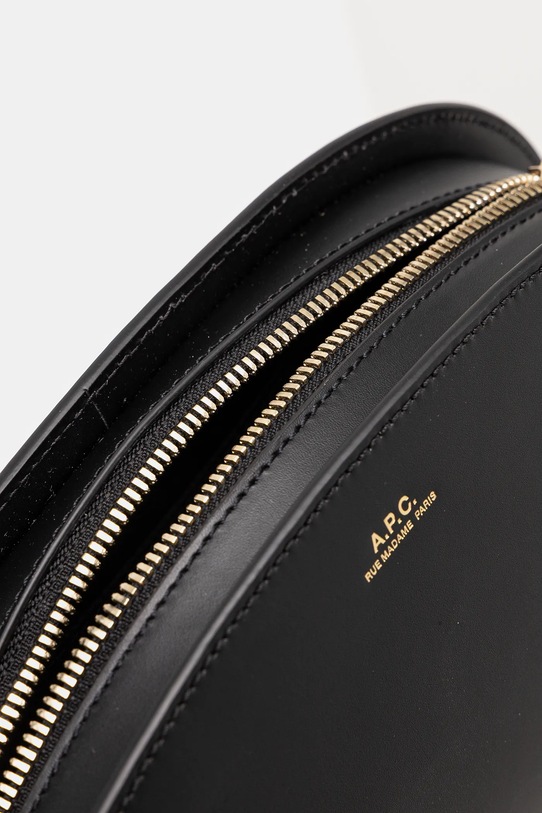 A.P.C. torebka skórzana sac demi-lune shoulder PXCAX.F61997 czarny