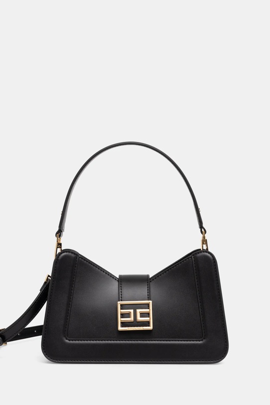 Τσάντα Elisabetta Franchi απομίμηση λείου δέρματος μαύρο BS18A51E2