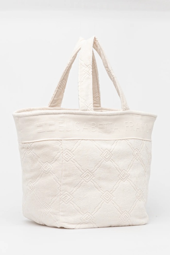 Elisabetta Franchi torebka bawełniana BS42F51E2 beżowy SS25