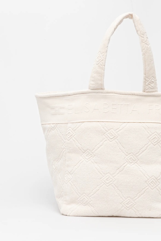 Akcesoria Elisabetta Franchi torebka bawełniana BS42F51E2 beżowy
