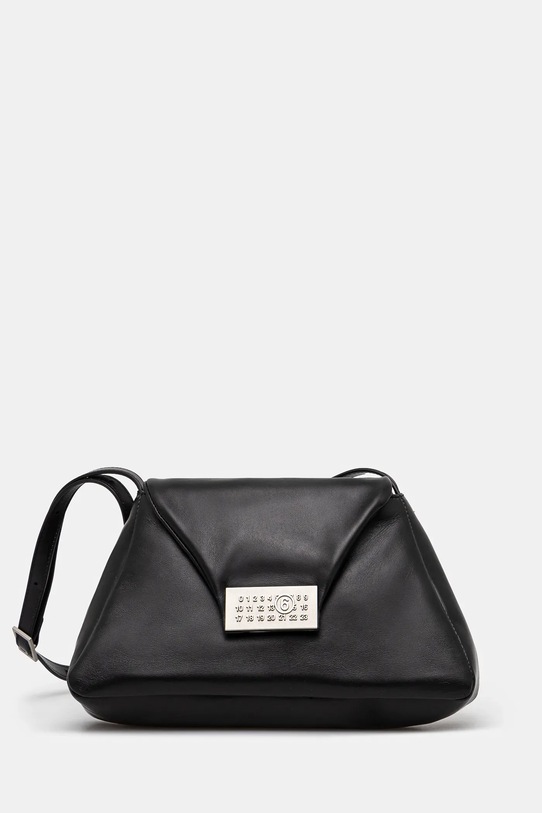 Кожена чанта MM6 Maison Margiela изчистен черен SB5ZH0020