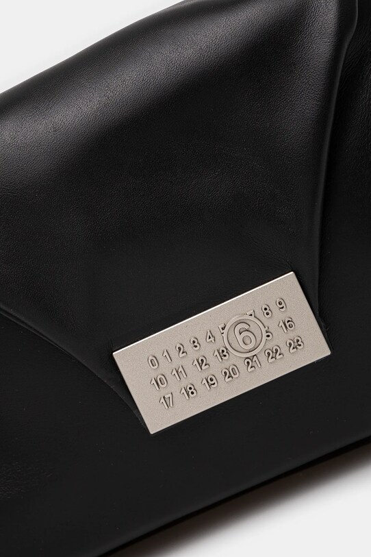 Kožená kabelka MM6 Maison Margiela čierna SB5ZH0020