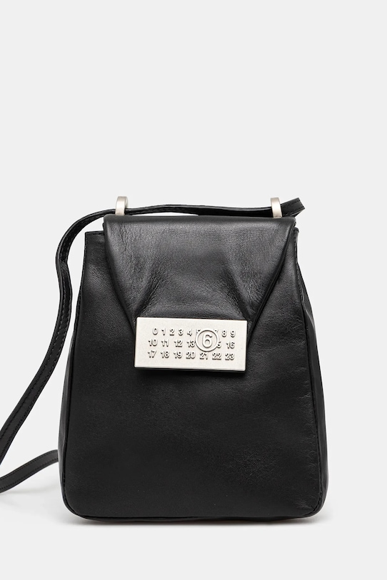 Шкіряна сумочка MM6 Maison Margiela лицьова шкіра чорний SB6WG0013