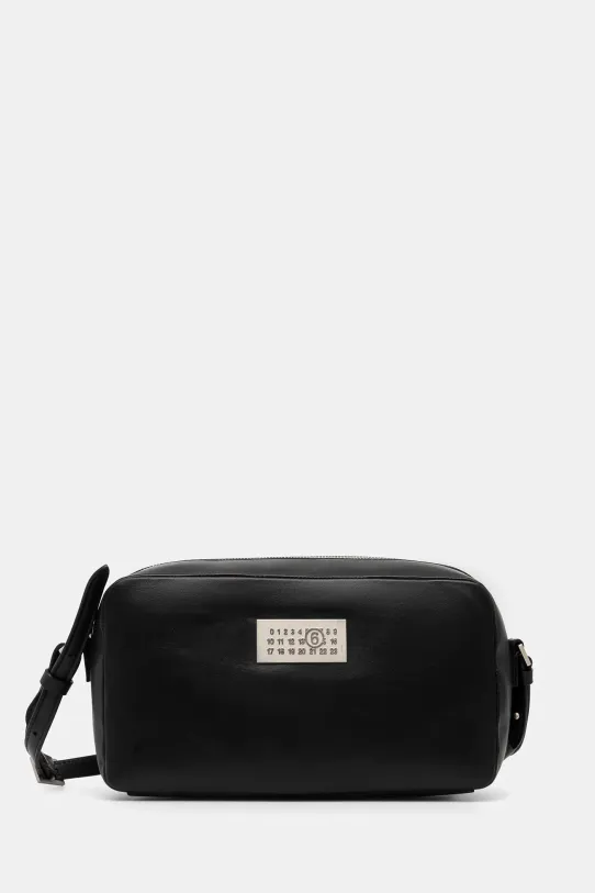 MM6 Maison Margiela borsa a mano in pelle semplice nero SB6WG0014