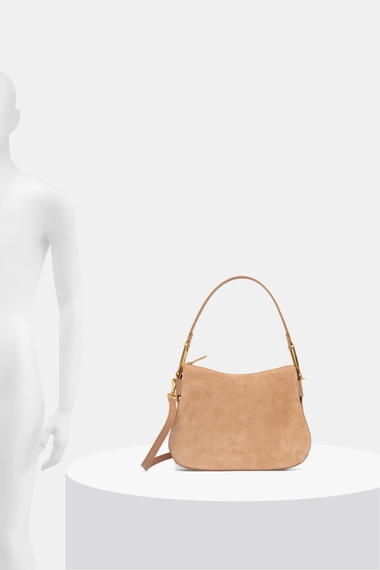 Coccinelle geanta de mana din piele intoarsa E1.PQS.13.02.01 bej