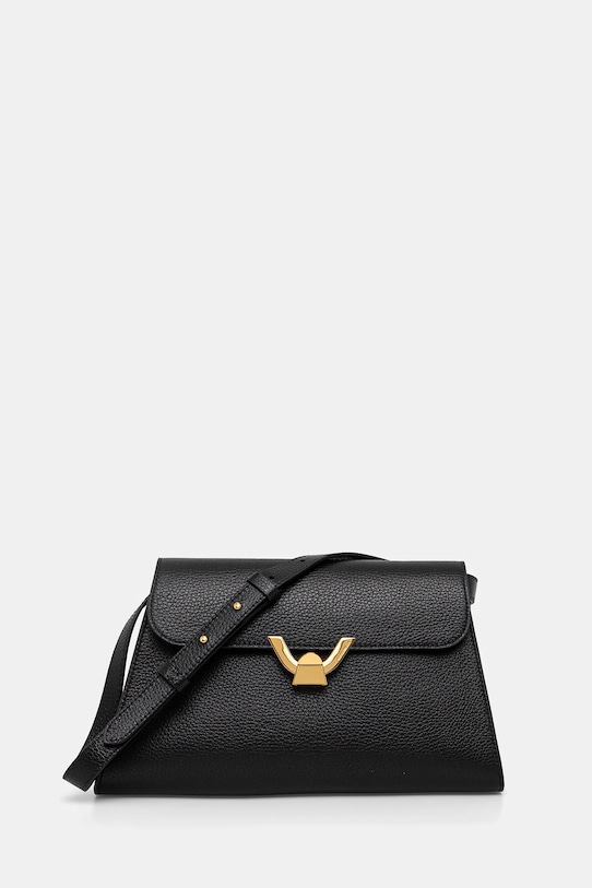 Kožená kabelka Coccinelle přírodní kůže černá E1.QTF.12.02.01