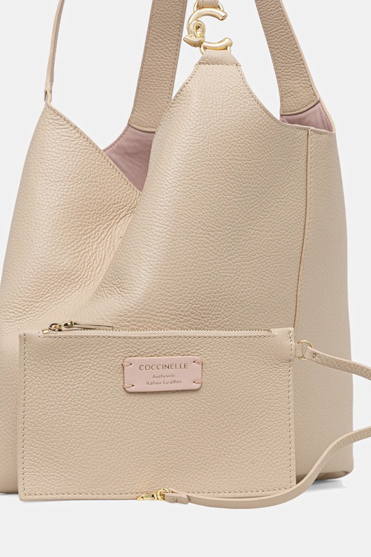 Akcesoria Coccinelle torebka skórzana E1.SHA.11.01.01 beżowy