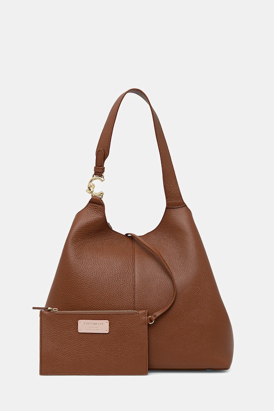 Шкіряна сумочка Coccinelle лицьова шкіра коричневий E1.SHA.11.01.01
