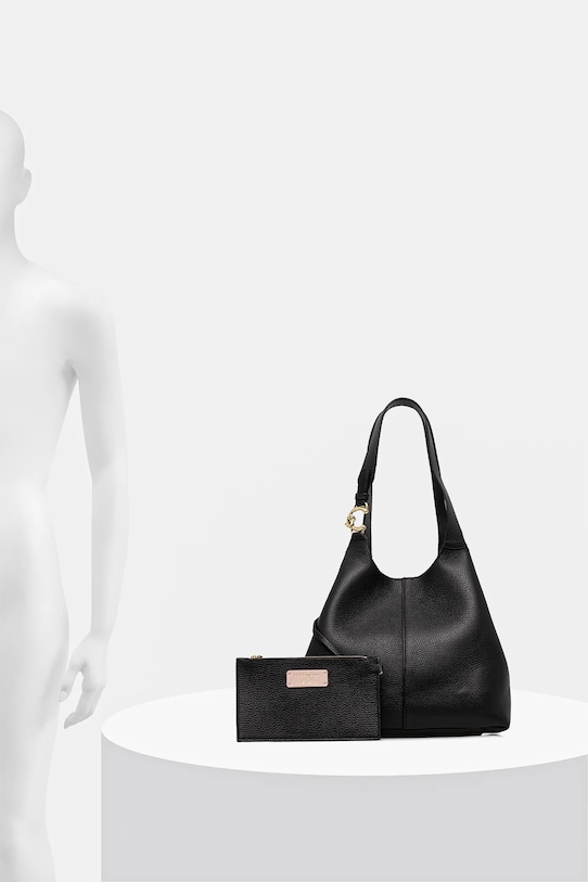 Coccinelle poseta de piele E1.SHA.11.02.01 negru