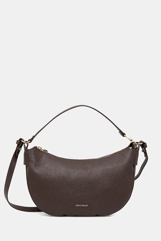 Kožená kabelka Coccinelle přírodní kůže hnědá E1.SHA.13.03.01