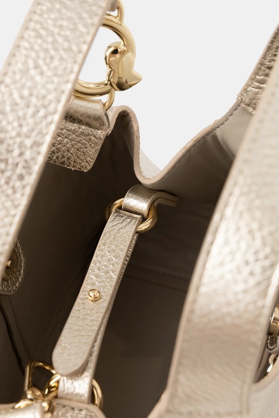 Kožená kabelka Coccinelle E1.SHA.58.01.01 zlatá