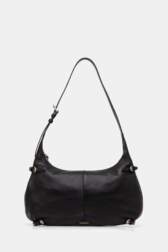 Kožená kabelka Coccinelle přírodní kůže černá E1.SO5.13.01.01
