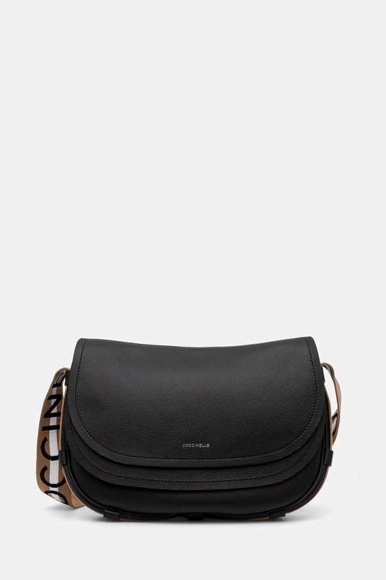 Kožená kabelka Coccinelle přírodní kůže černá E1.SQ0.15.01.01