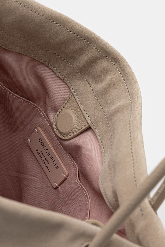 Coccinelle torebka shopper damska zamszowa COCCINELLEDULSE SUEDE E1.SS6.11.01.01 beżowy