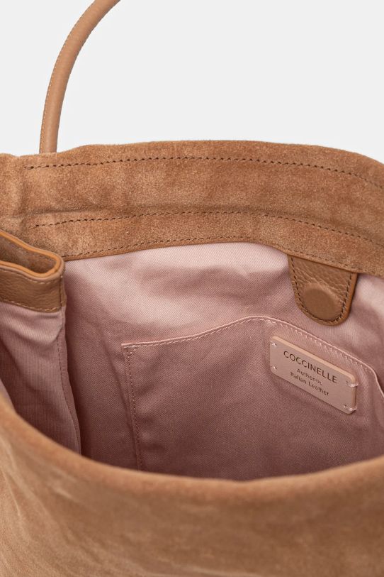 Torba od brušene kože Coccinelle COCCINELLEDULSE SUEDE bež E1.SS6.11.01.01
