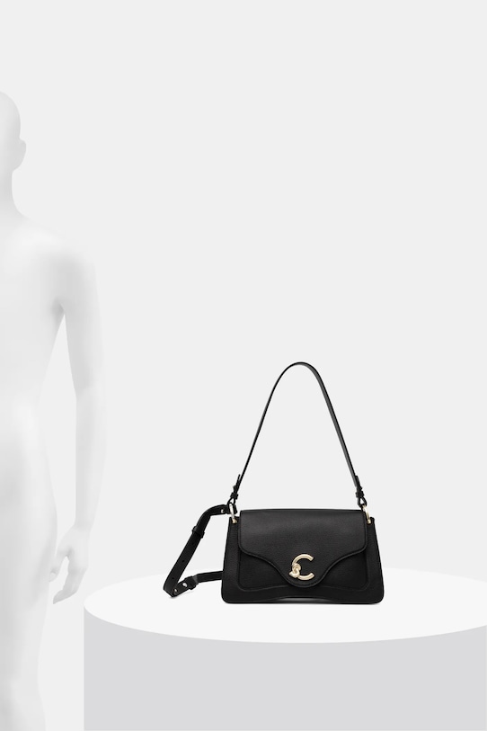 Kožená kabelka Coccinelle E1.SSL.12.01.01 černá
