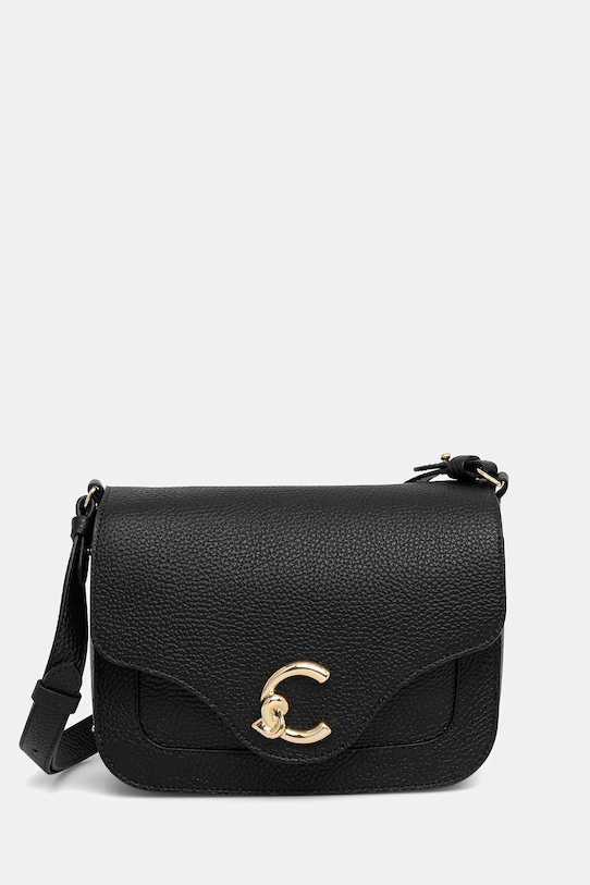 Δερμάτινη τσάντα Coccinelle λείο δέρμα μαύρο E1.SSL.15.01.01