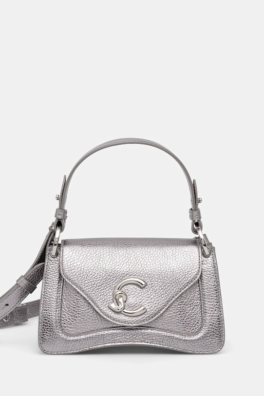 Kožená kabelka Coccinelle stříbrná E1.SSL.18.04.01