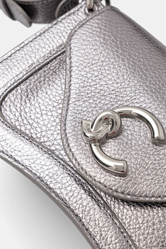 Kožená kabelka Coccinelle stříbrná E1.SSL.18.04.01