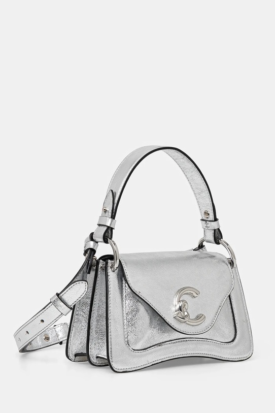 Kožená kabelka Coccinelle E1.SUB.18.04.01 stříbrná SS25