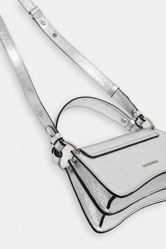 Kožená kabelka Coccinelle stříbrná E1.SUB.18.04.01