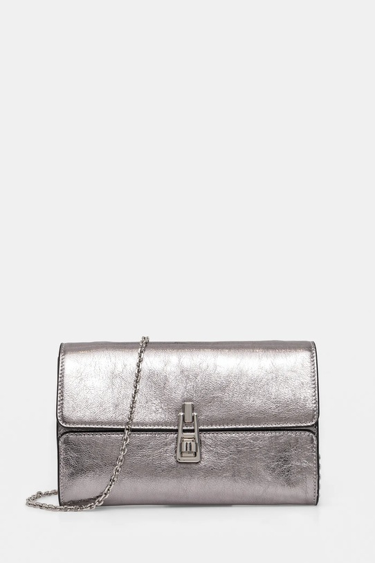 Kožené psaníčko Coccinelle nevejde se A4 stříbrná E1.SW4.19.01.01