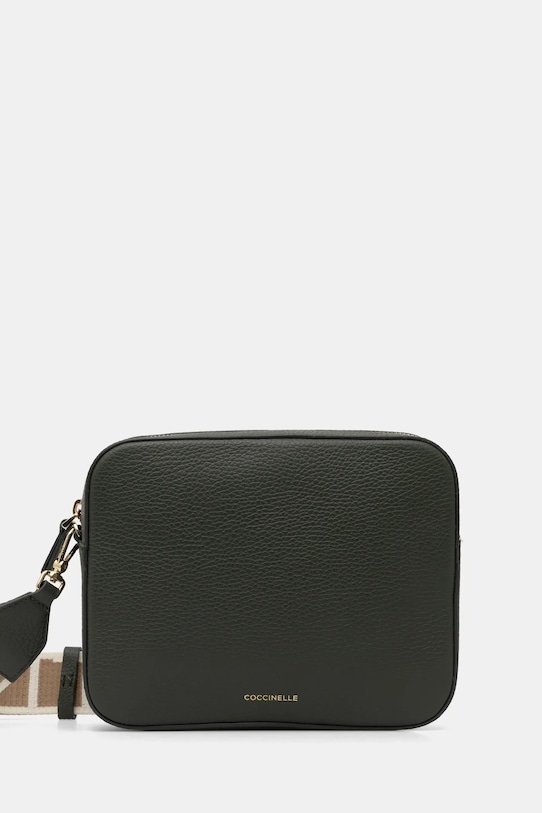 Kožená kabelka Coccinelle usňová koža zelená E5.MN5.553.01