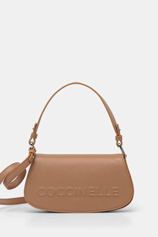 Coccinelle poseta de piele uni bej E5.QBB.52.01.01