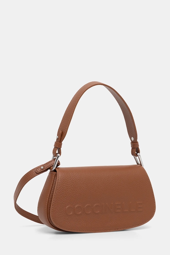 Kožená kabelka Coccinelle E5.QBB.52.01.01 hnědá SS25