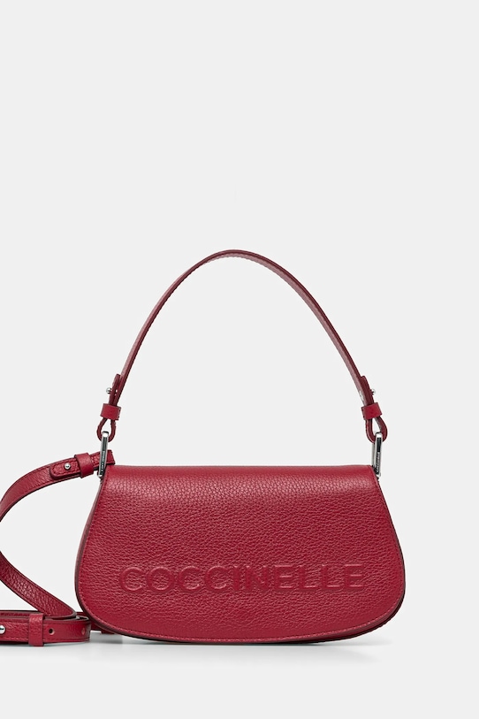 Coccinelle poseta de piele uni burgundia E5.QBB.52.01.01