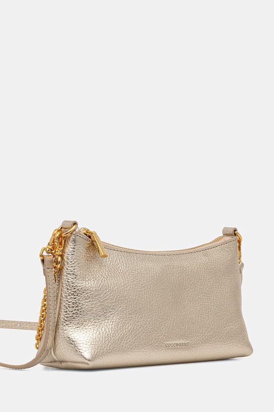 Kožená kabelka Coccinelle E5.QH0.55.01.01 zlatá AW25