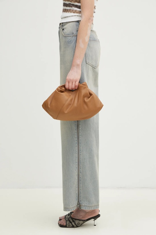 MM6 Maison Margiela torebka skórzana Japanese Draped Mini gładkie brązowy SB5WD0029