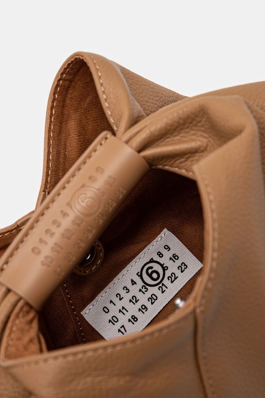 Δερμάτινη τσάντα MM6 Maison Margiela Japanese Draped Mini SB5WD0029 καφέ