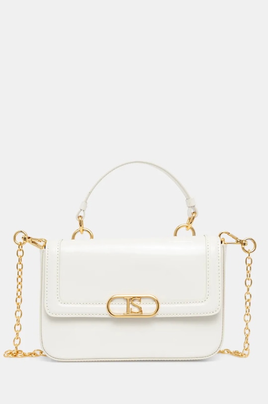 Luisa Spagnoli borsa a mano in pelle pelle fiore beige 541965